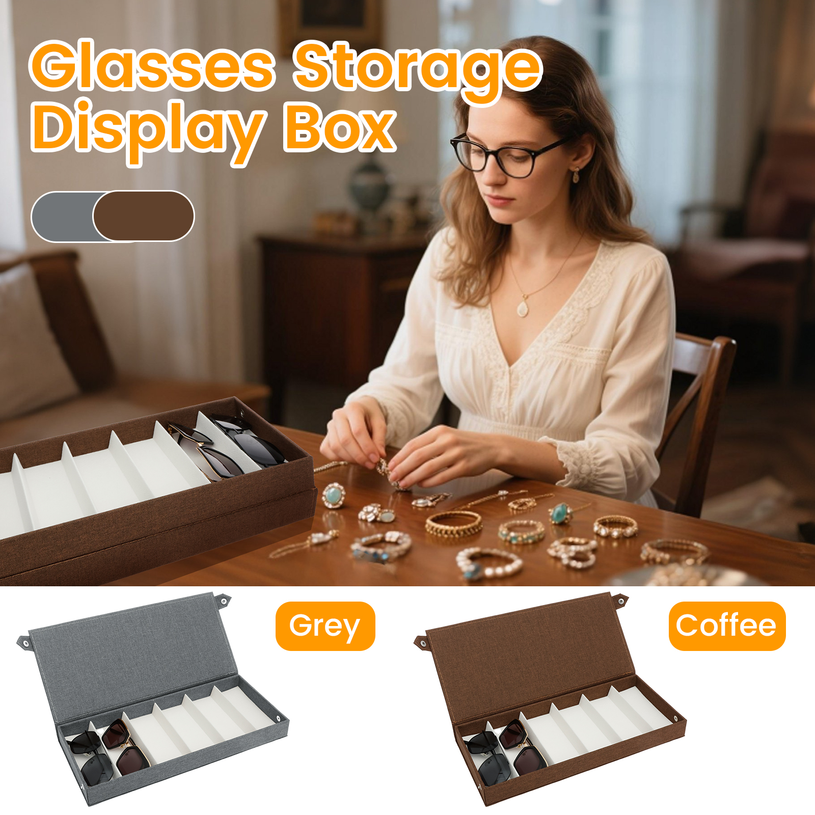 Jewelry Eyewear Watches & Accessories - Sunglasses Storage Organizer 6 Slots Oxford