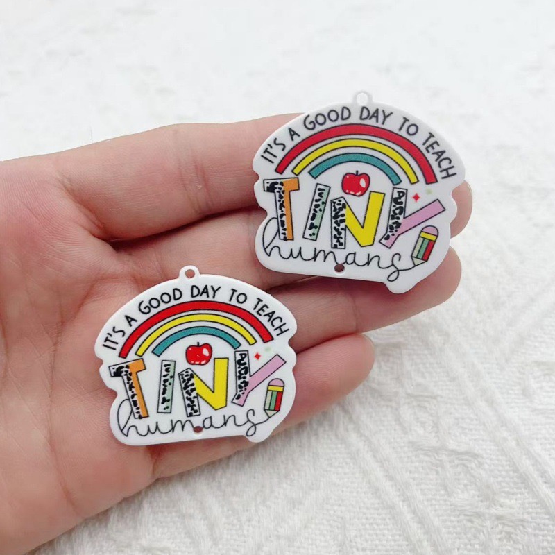 Jewelry & Watches Spółka Z Ograniczoną Odpowiedzialnością - 10pcs Teacher's Day Acrylic Double sided