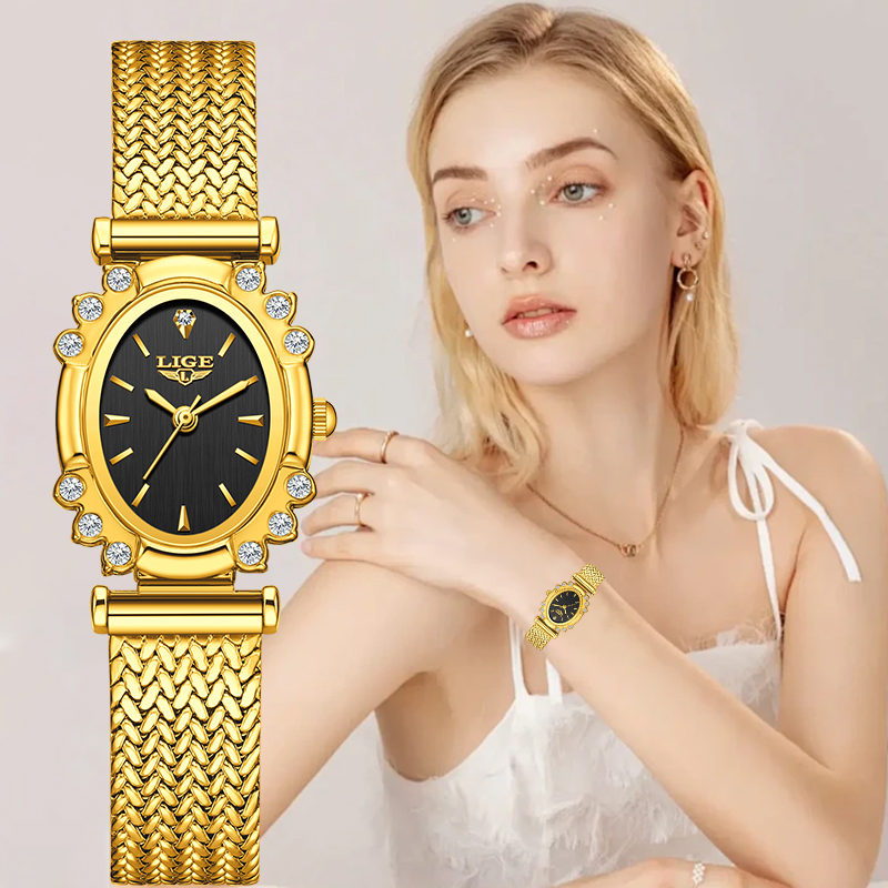 Jewelry Diamond Watches - LIGE Elegant Quartz Watches for Woman
