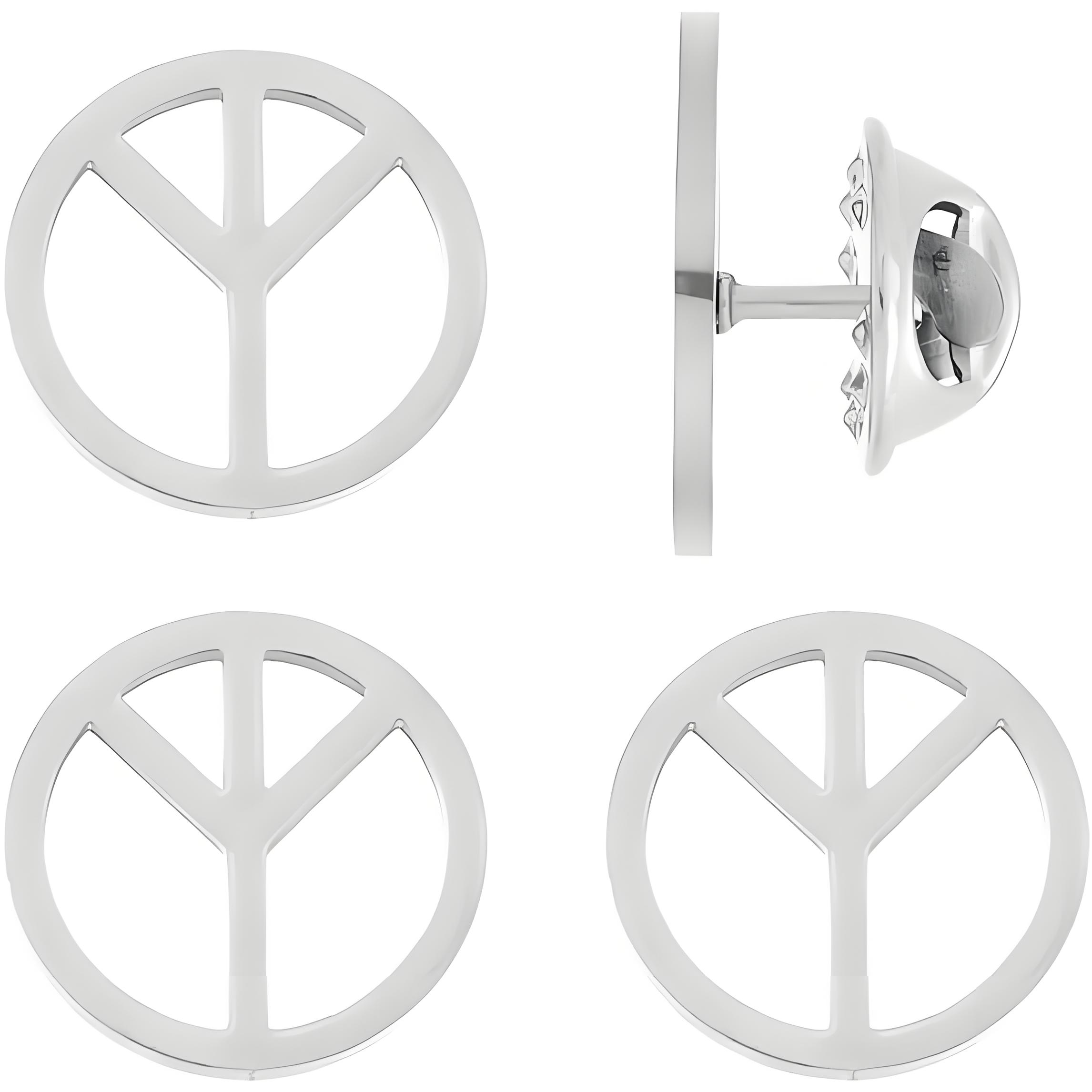 Pacific Jewelry & Watches Los Angeles - Stainless Steel Skyrim Peace Symbol Brooch,