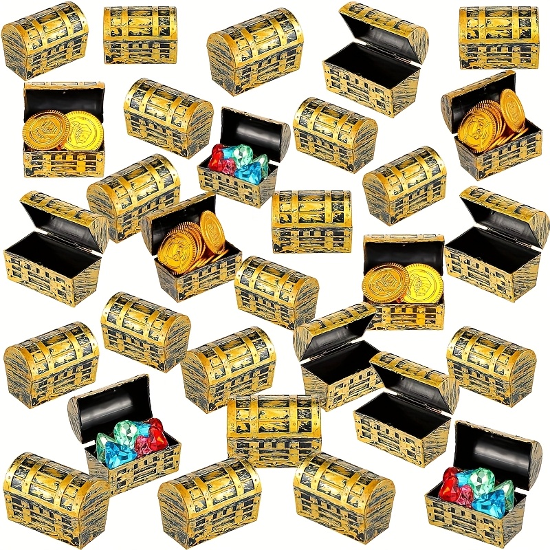 Jewelry & Watches Spółka Z Ograniczoną Odpowiedzialnością - 24/50pcs Halloween Pirate Treasure Chests Plastic