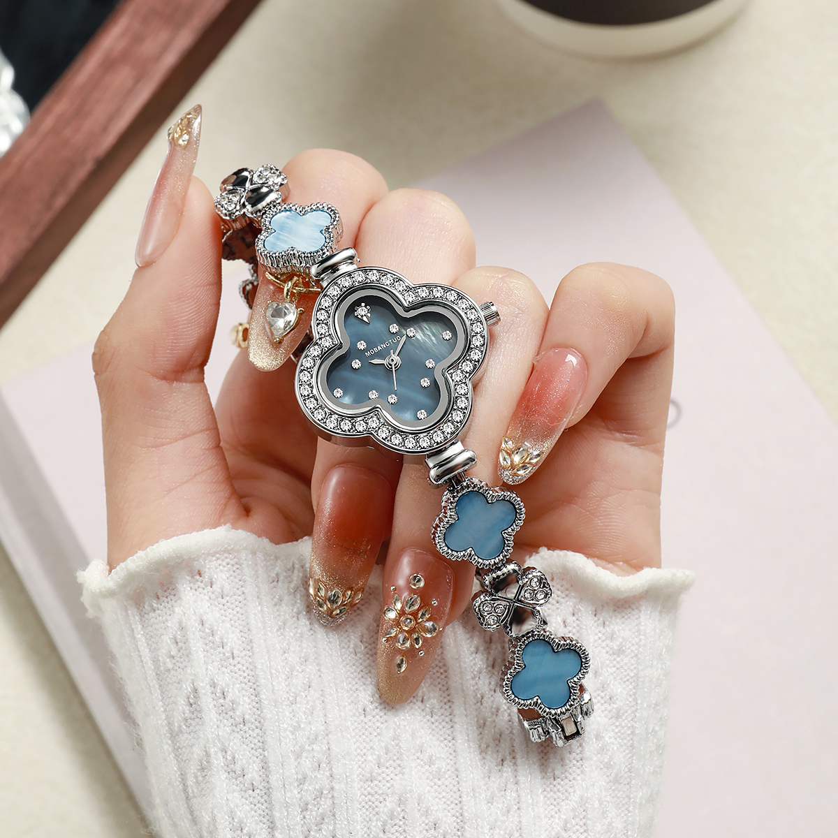 Jewelry Diamond Watches - Luxury Four leaf Clover Women's Quartz