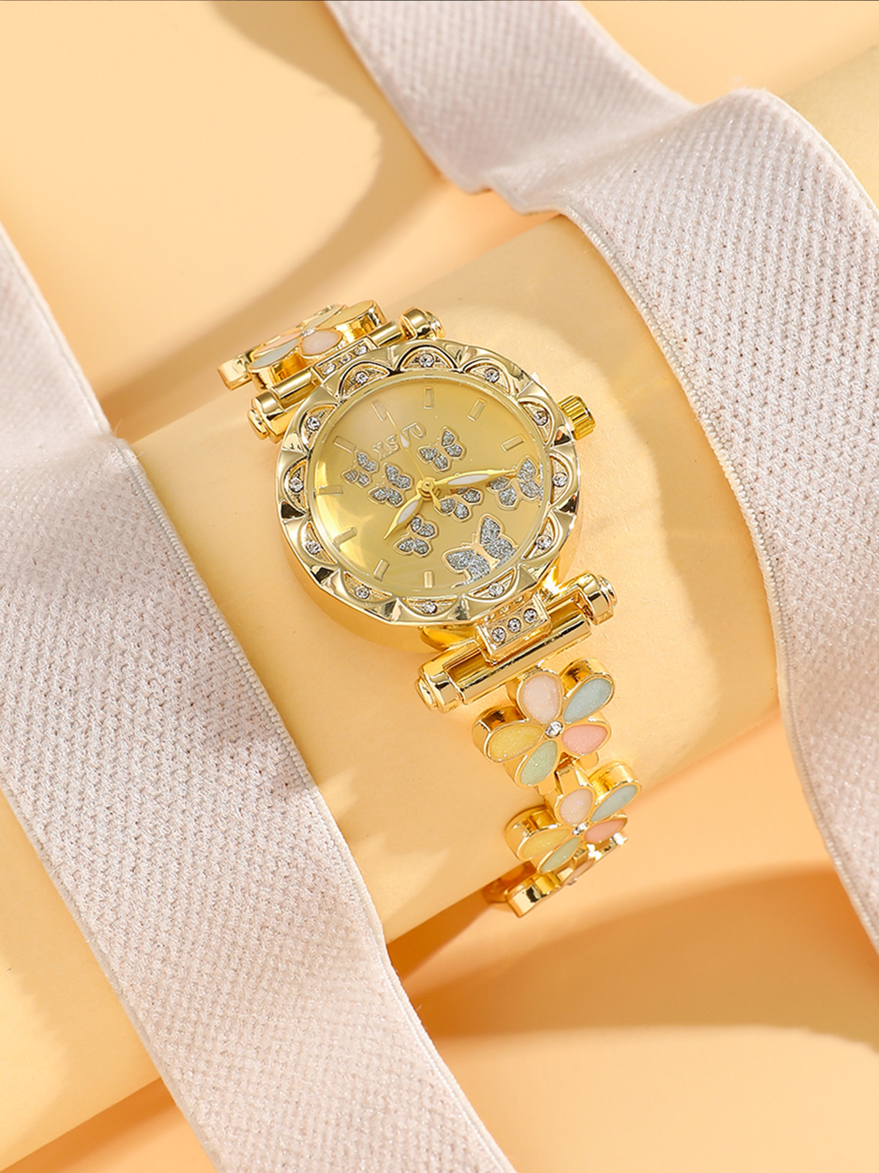 Gold Women's Watch Colorful Fl - Jewelry Diamond Watches 리뷰 및 가격