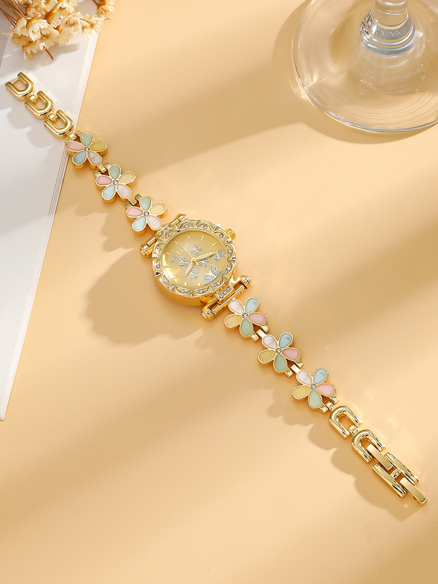 Gold Women's Watch Colorful Fl - Jewelry Diamond Watches 리뷰 및 가격