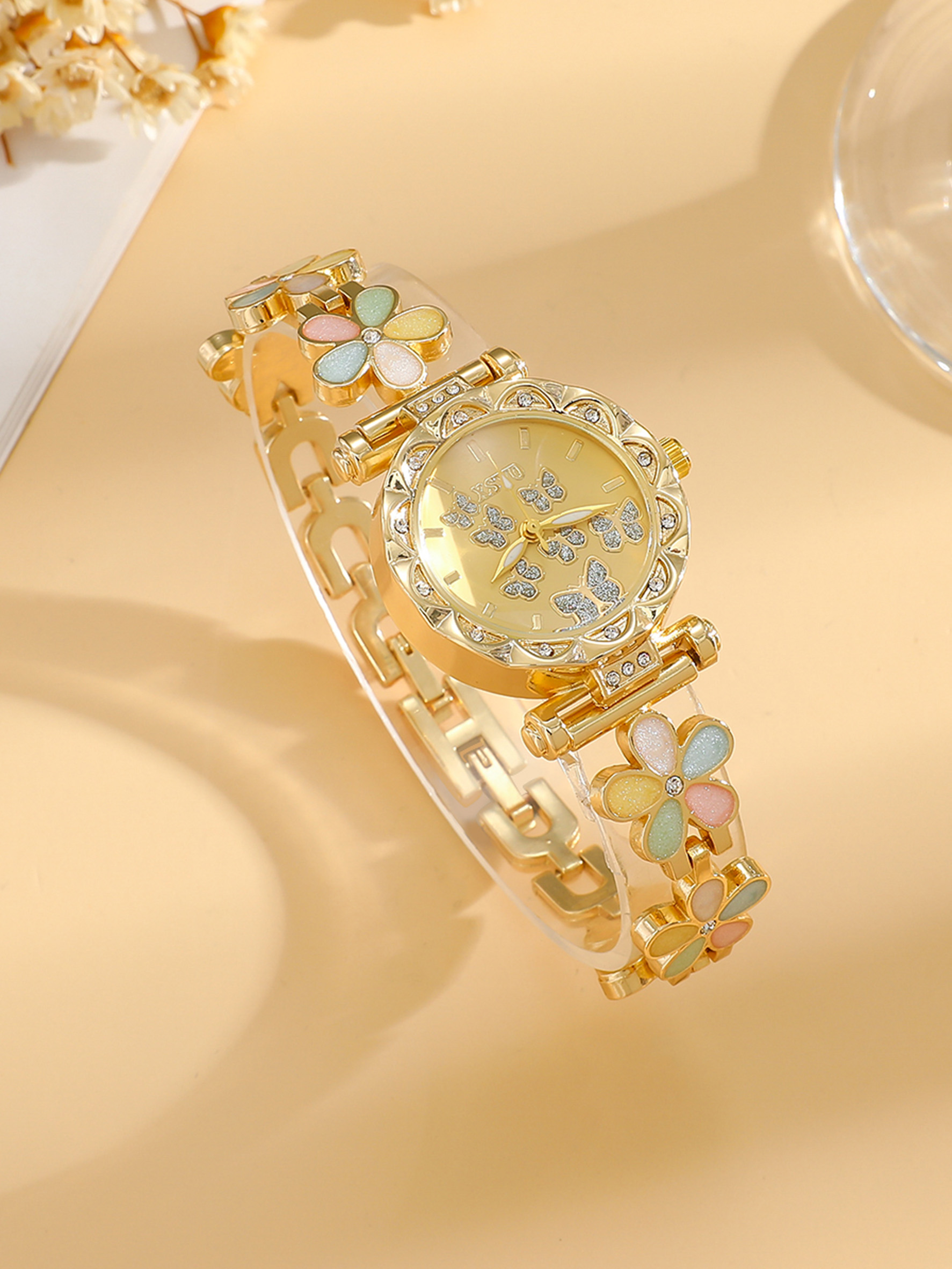 Gold Women's Watch Colorful Fl - Jewelry Diamond Watches 리뷰 및 가격