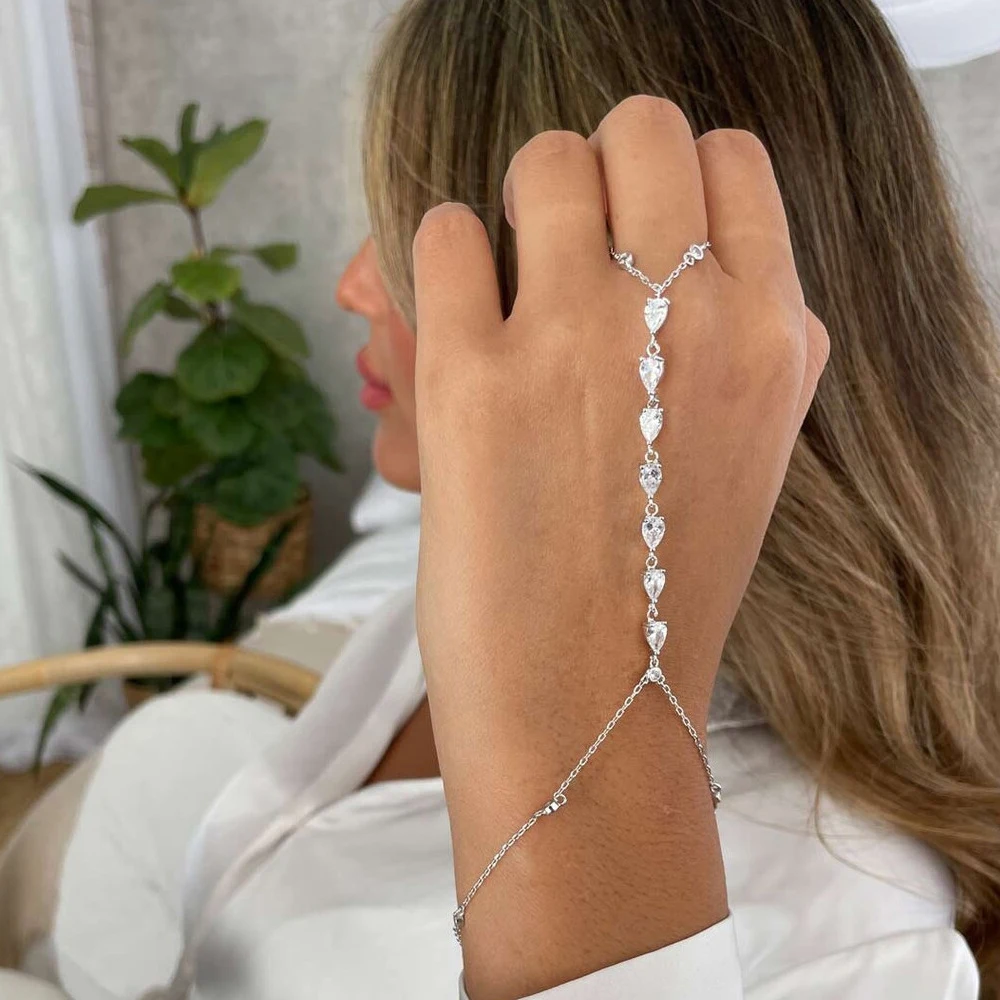 Fashion Zircon Teardrop Finger - Jewelry & Watches Spółka Z Ograniczoną Odpowiedzialnością 리뷰 및 가격