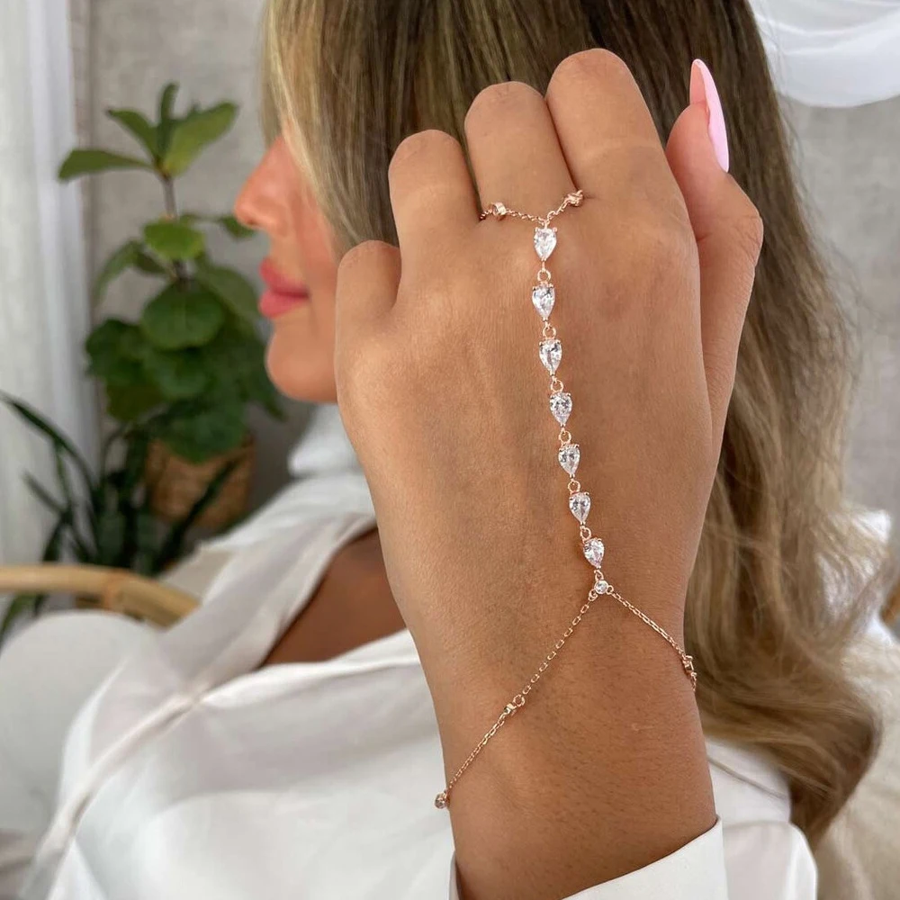 Fashion Zircon Teardrop Finger - Jewelry & Watches Spółka Z Ograniczoną Odpowiedzialnością 리뷰 및 가격