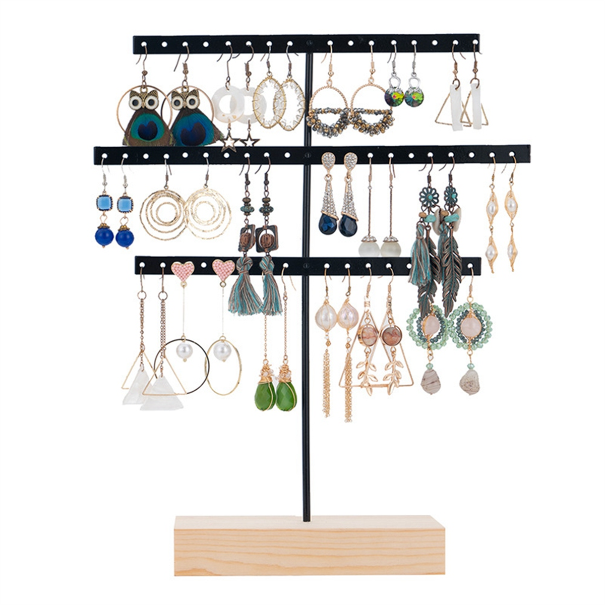 ABQR Black 3-Layer Simple Earr - Jewelry & Watches Spółka Z Ograniczoną Odpowiedzialnością 리뷰 및 가격