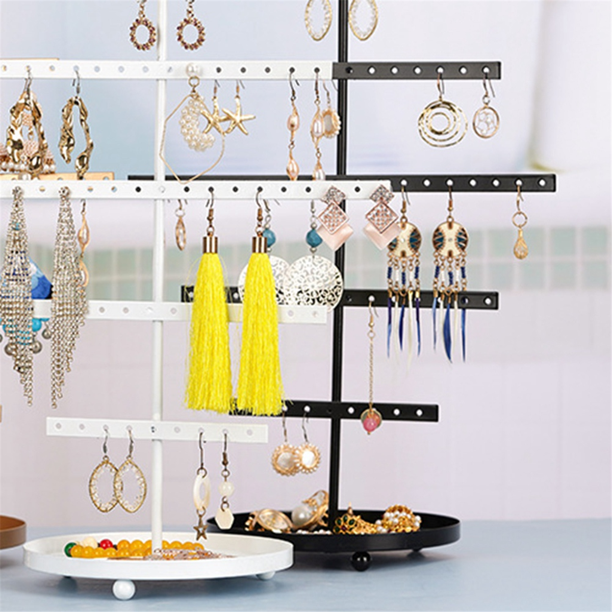 ABQR Black 3-Layer Simple Earr - Jewelry & Watches Spółka Z Ograniczoną Odpowiedzialnością 리뷰 및 가격