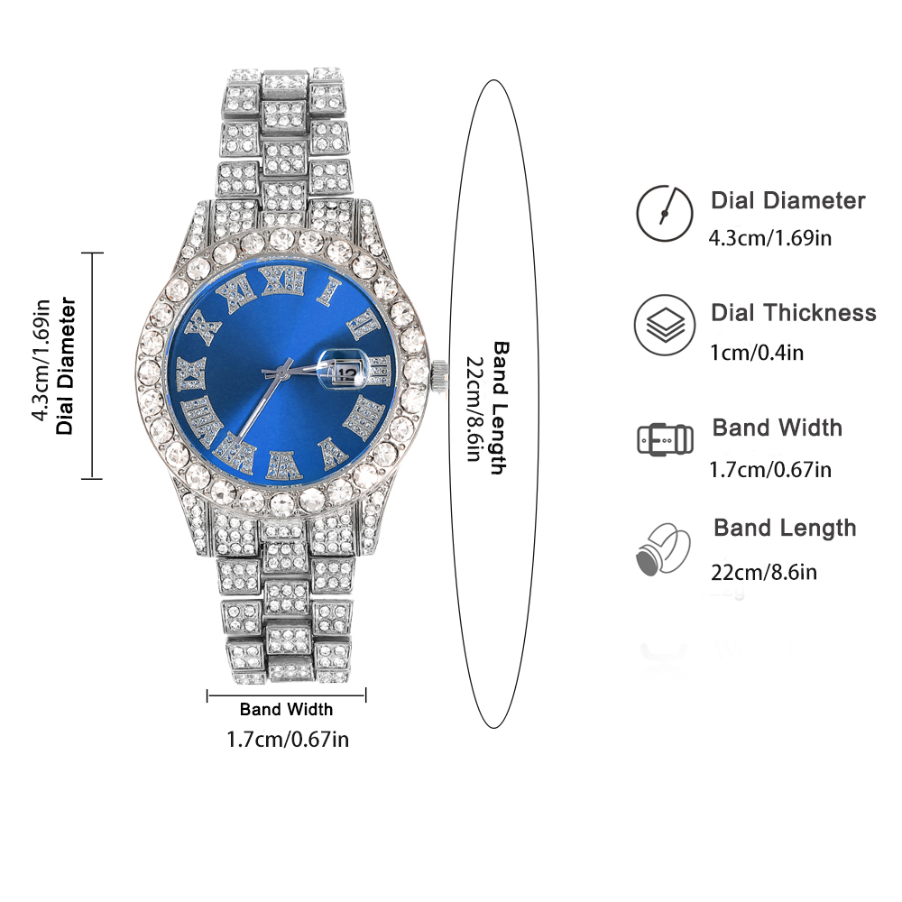 3pcs Hip-hop Watch Jewelry Set - Jewelry Watches Silver 리뷰 및 가격