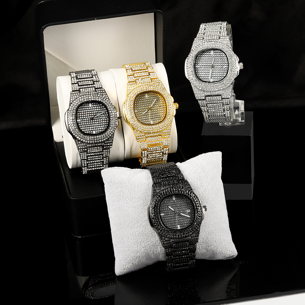 1pc Men Women Quartz Watch Ice - Jewelry Diamond Watches 리뷰 및 가격