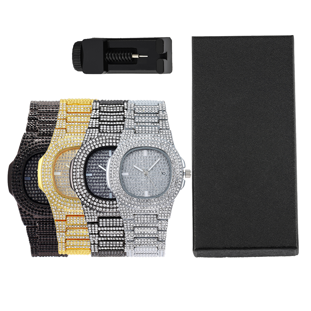 1pc Men Women Quartz Watch Ice - Jewelry Diamond Watches 리뷰 및 가격