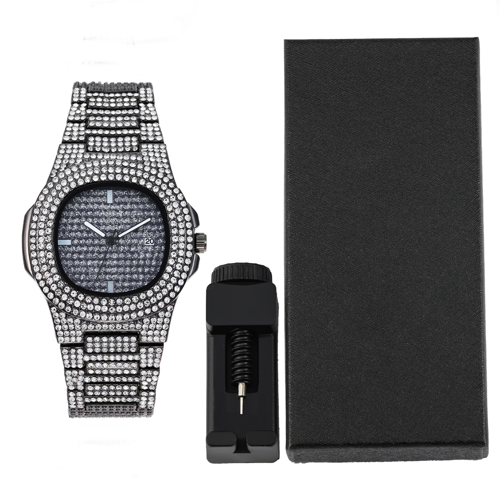 1pc Men Women Quartz Watch Ice - Jewelry Diamond Watches 리뷰 및 가격