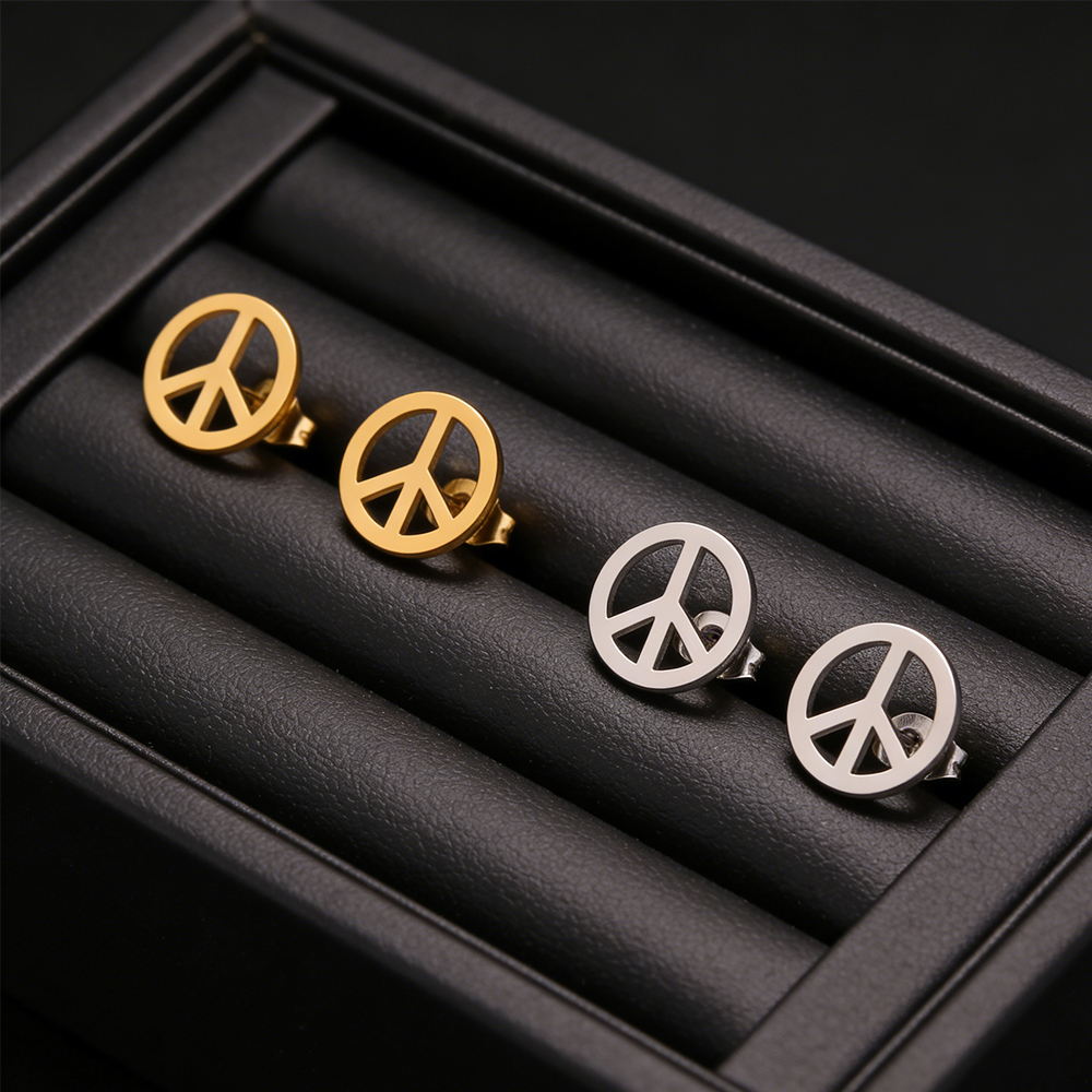 Skyrim Peace Sign Round Stud E - Pacific Jewelry & Watches Los Angeles 리뷰 및 가격