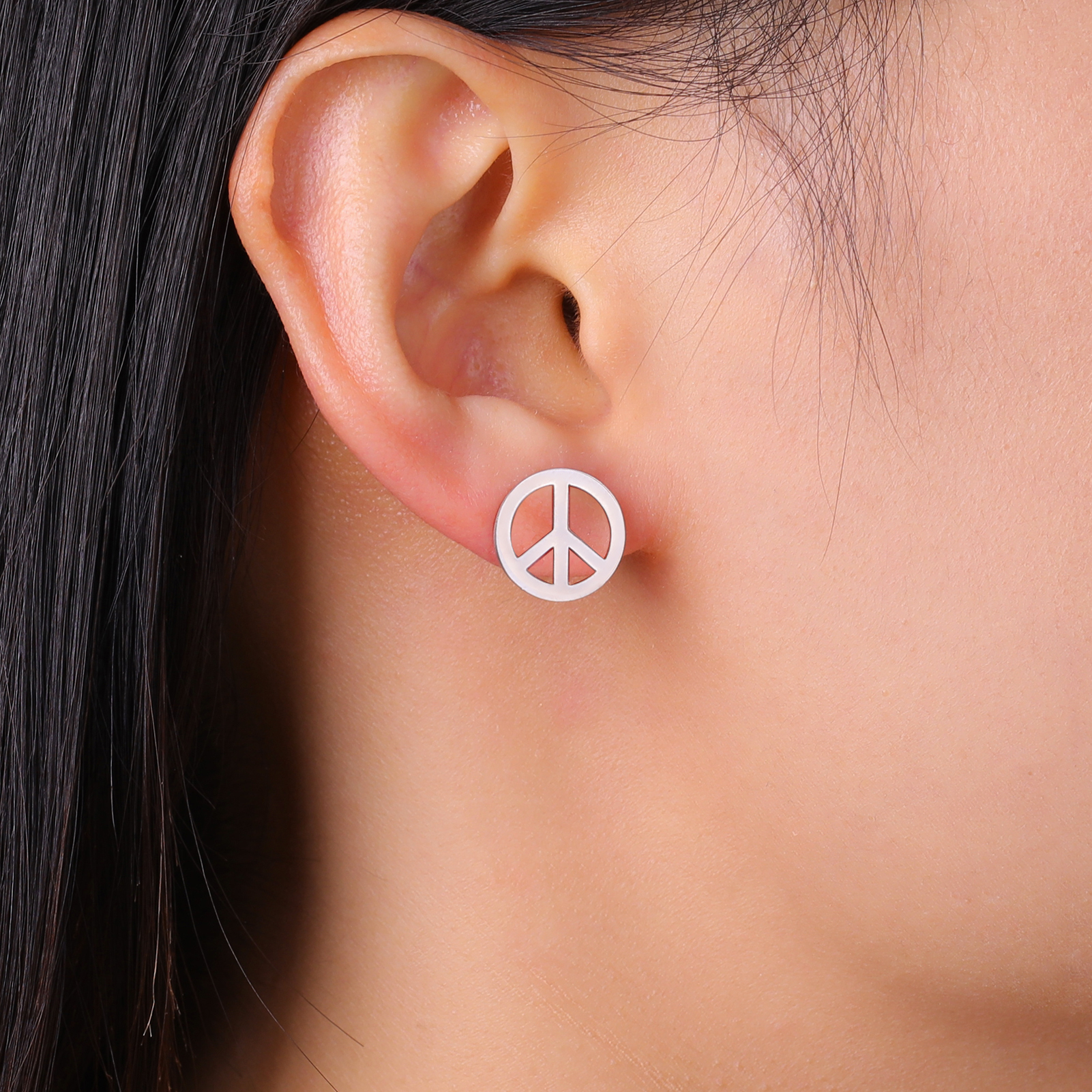 Skyrim Peace Sign Round Stud E - Pacific Jewelry & Watches Los Angeles 리뷰 및 가격