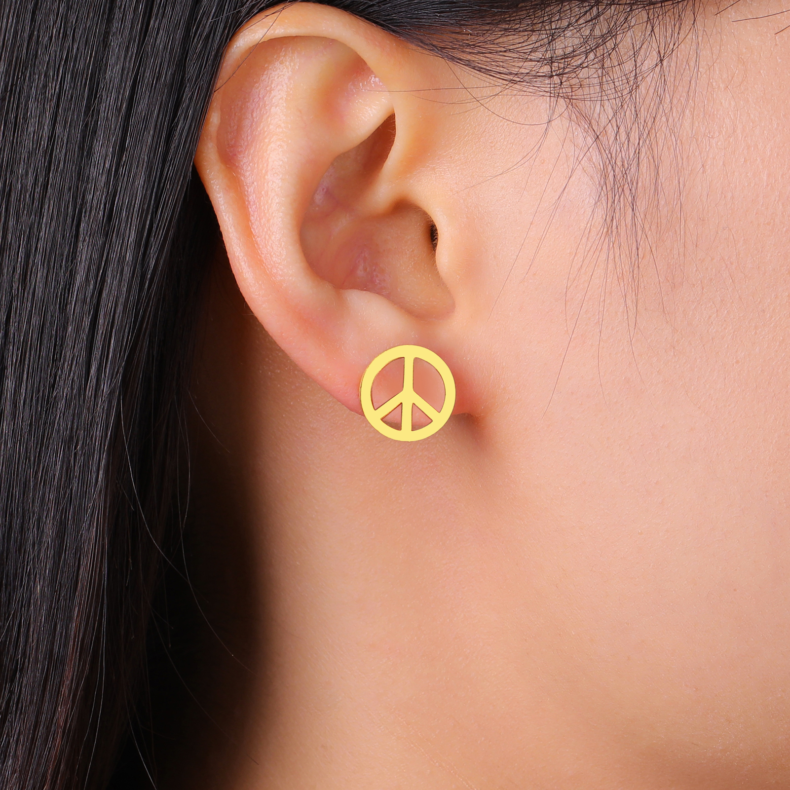 Skyrim Peace Sign Round Stud E - Pacific Jewelry & Watches Los Angeles 리뷰 및 가격