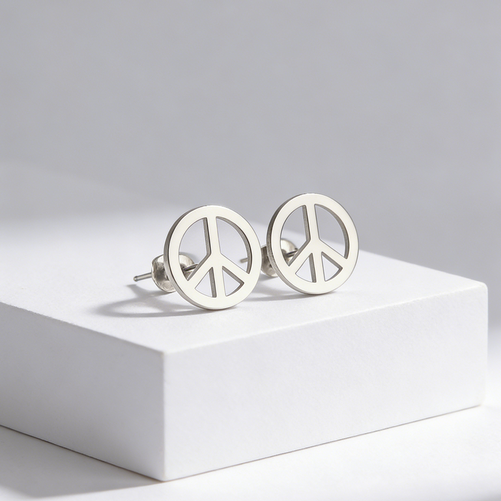 Skyrim Peace Sign Round Stud E - Pacific Jewelry & Watches Los Angeles 리뷰 및 가격