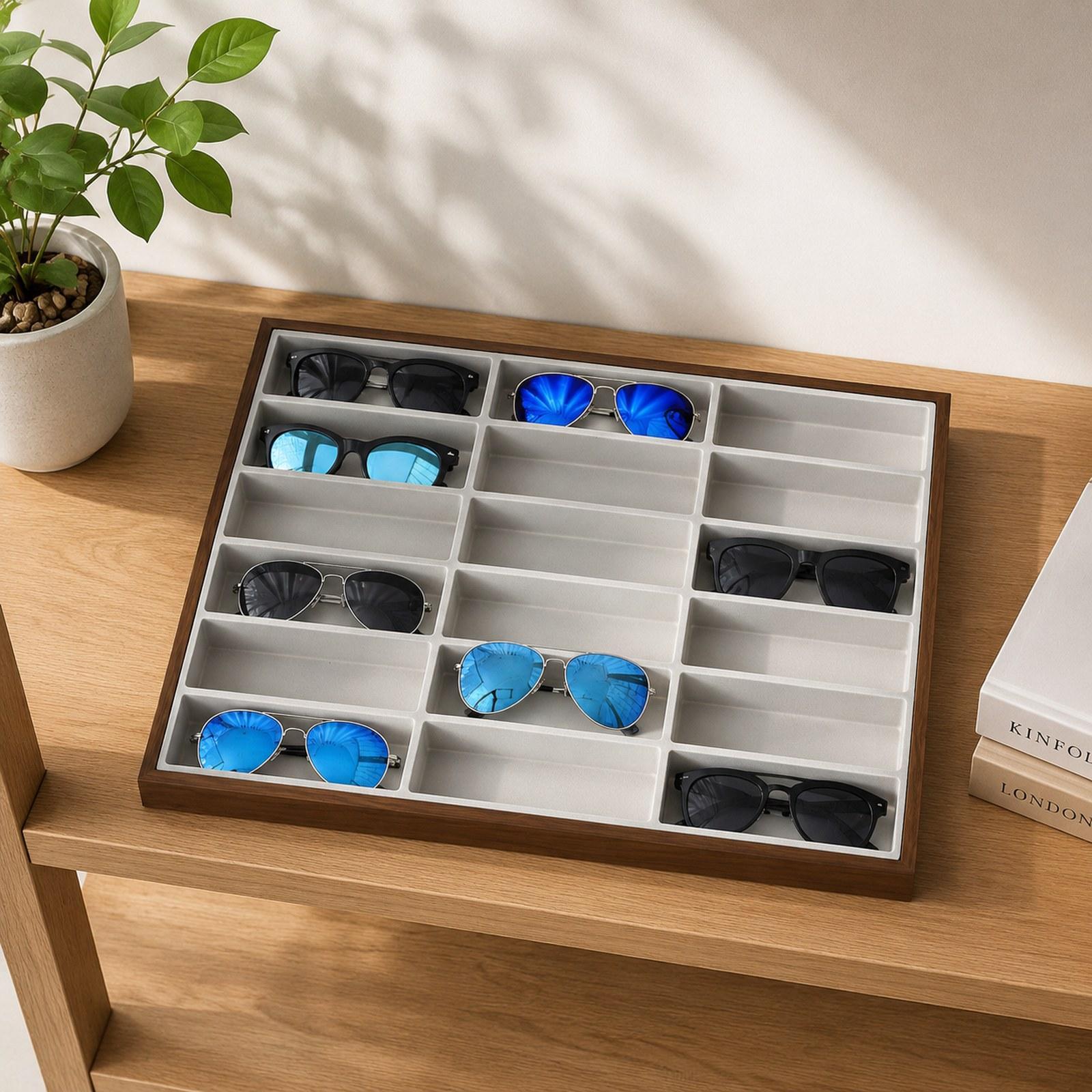 Eyeglass Organizer Box 18 Comp - Jewelry Eyewear Watches & Accessories 리뷰 및 가격
