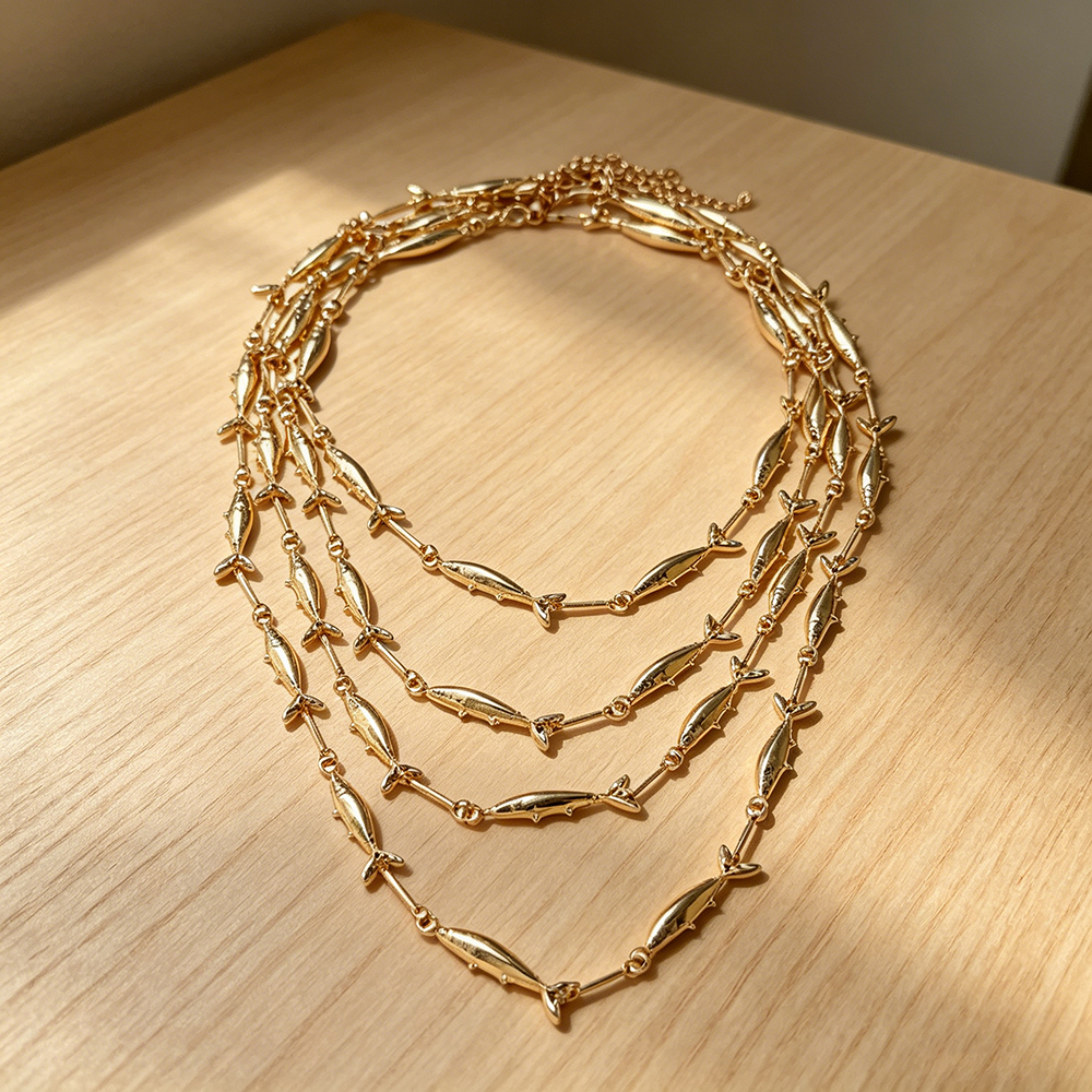 Hiphop Rock Small Fish Linked  - Pacific Jewelry & Watches Los Angeles 리뷰 및 가격