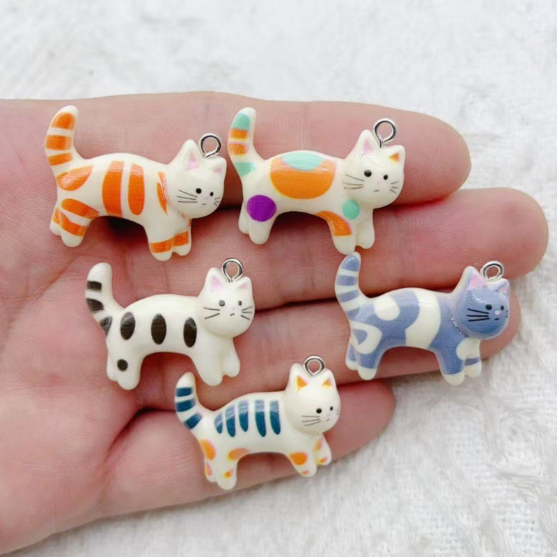10pcs resin cartoon cat animal - Jewelry & Watches Spółka Z Ograniczoną Odpowiedzialnością 리뷰 및 가격