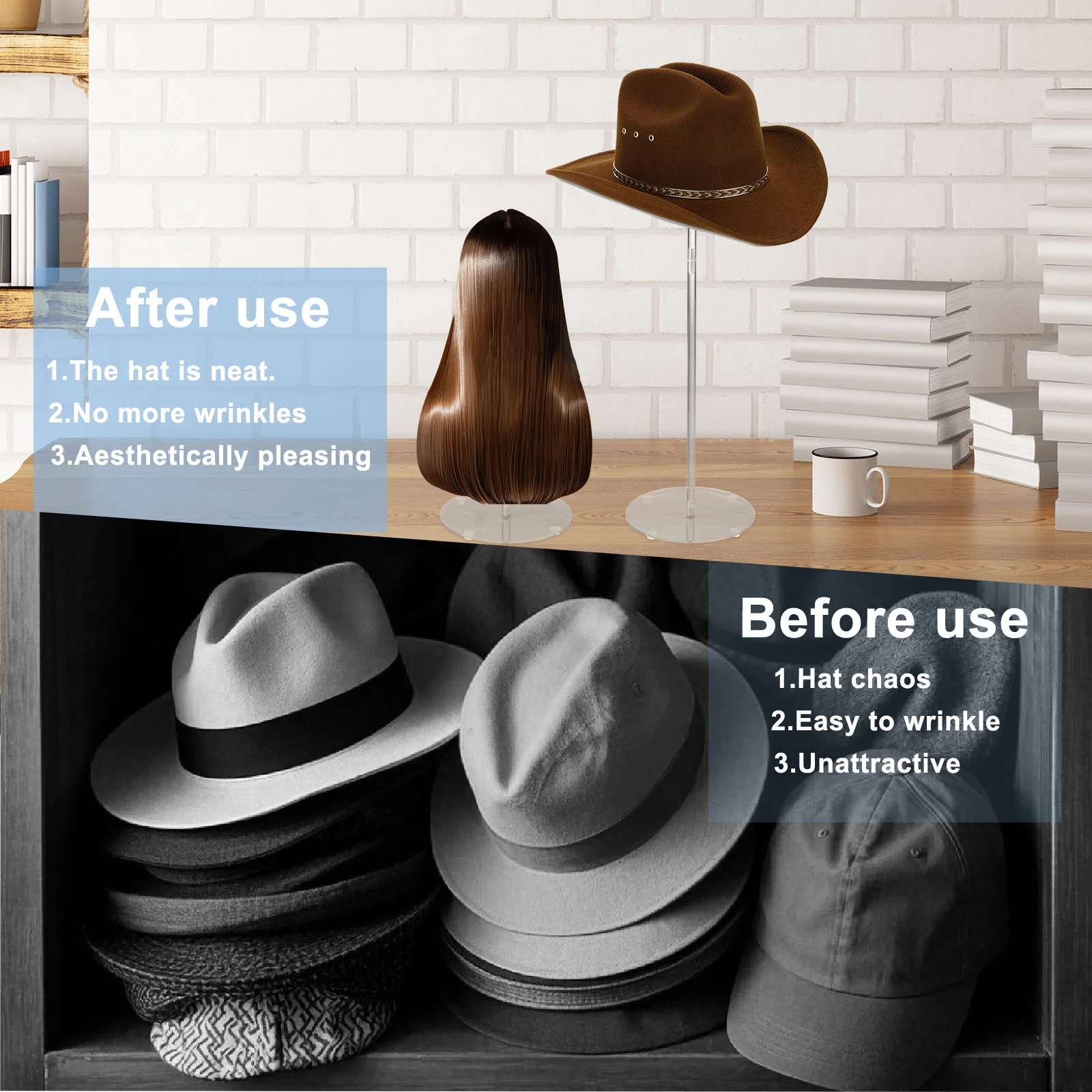 2Pcs Adjustable Acrylic Hat St - Jewelry Stand Watches 리뷰 및 가격