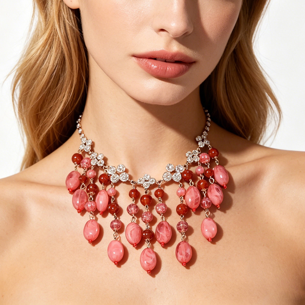 Trendy Pink Red Teardrop Beade - Jewelry & Watches Spółka Z Ograniczoną Odpowiedzialnością 리뷰 및 가격