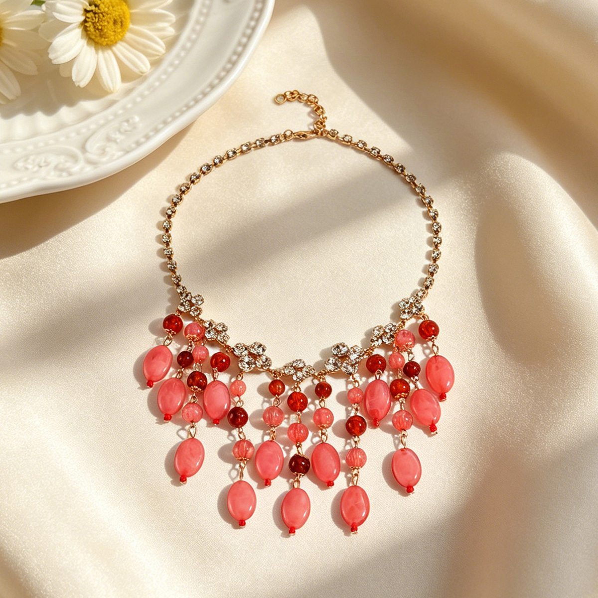 Trendy Pink Red Teardrop Beade - Jewelry & Watches Spółka Z Ograniczoną Odpowiedzialnością 리뷰 및 가격