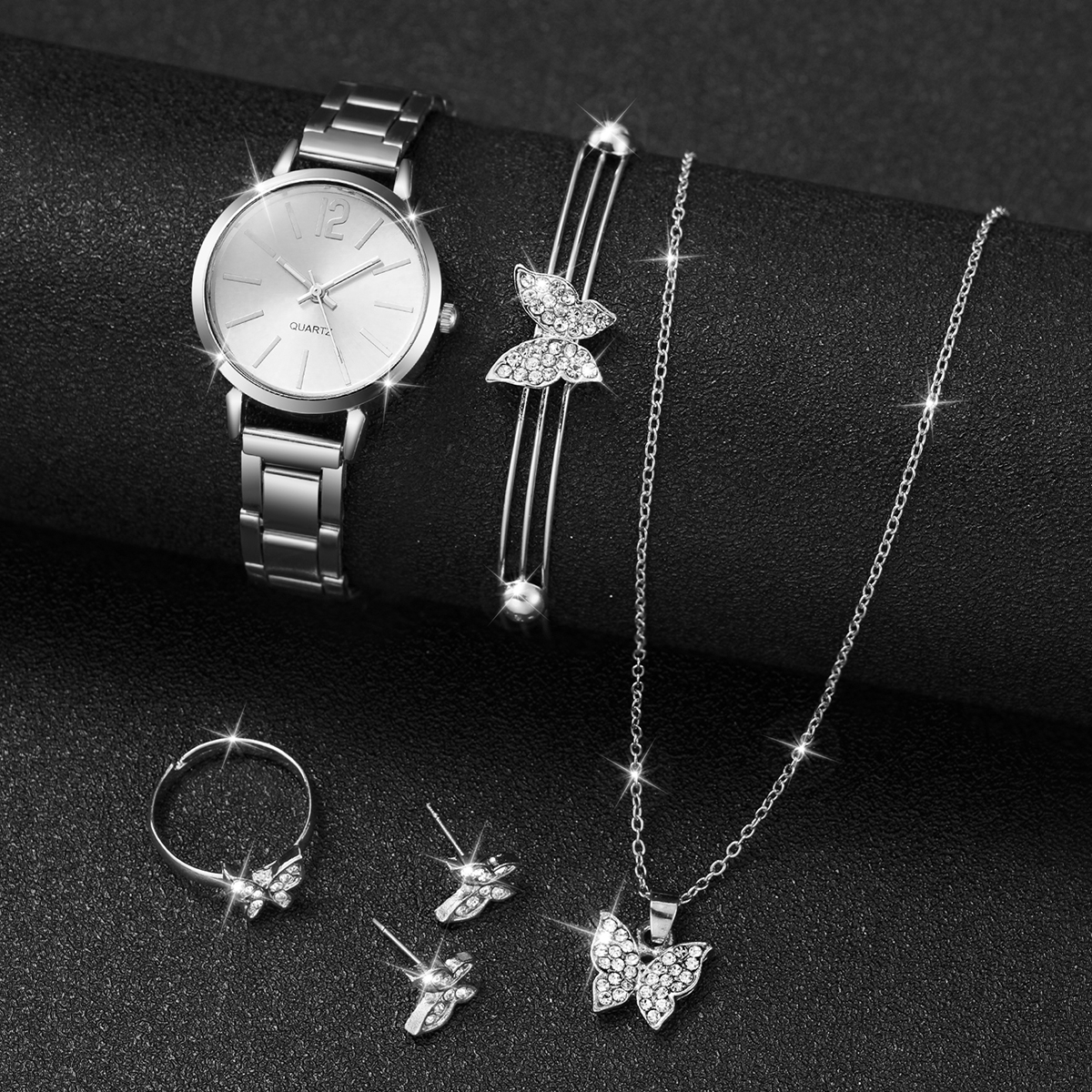 6PCS Fashion Women's Quartz  W - Jewelry Watches Silver 리뷰 및 가격