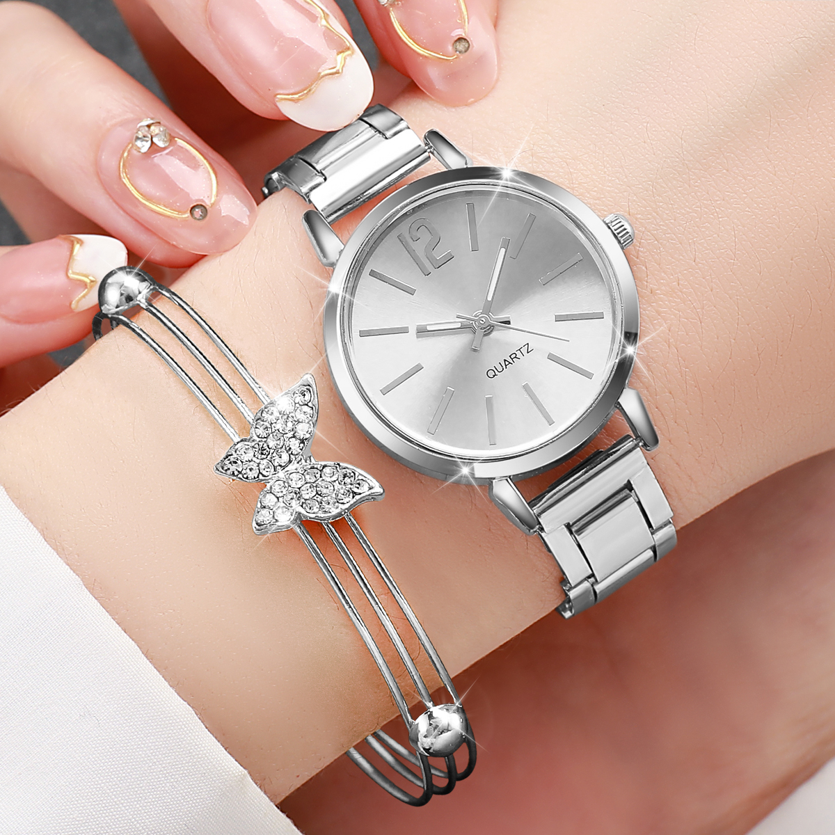 6PCS Fashion Women's Quartz  W - Jewelry Watches Silver 리뷰 및 가격