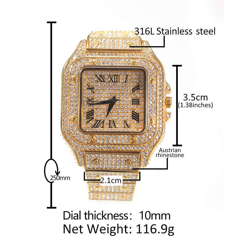 Hip Hop Luxury Quartz Wrist Wa - Jewelry Watches Silver 리뷰 및 가격