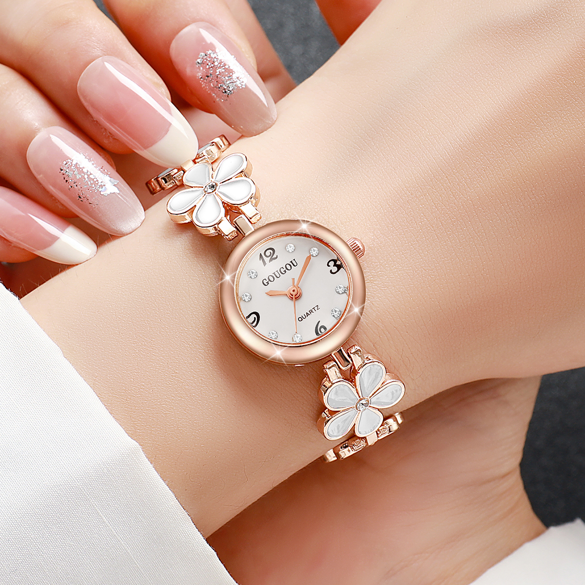 Fashion Flower Bracelet Strap  - Jewelry Diamond Watches 리뷰 및 가격