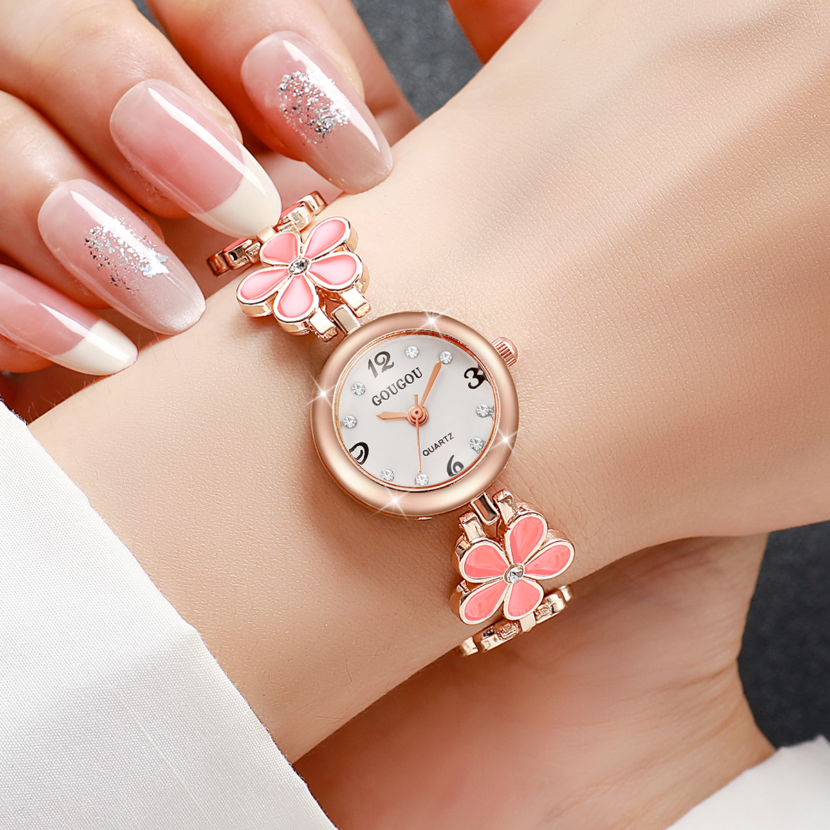 Fashion Flower Bracelet Strap  - Jewelry Diamond Watches 리뷰 및 가격
