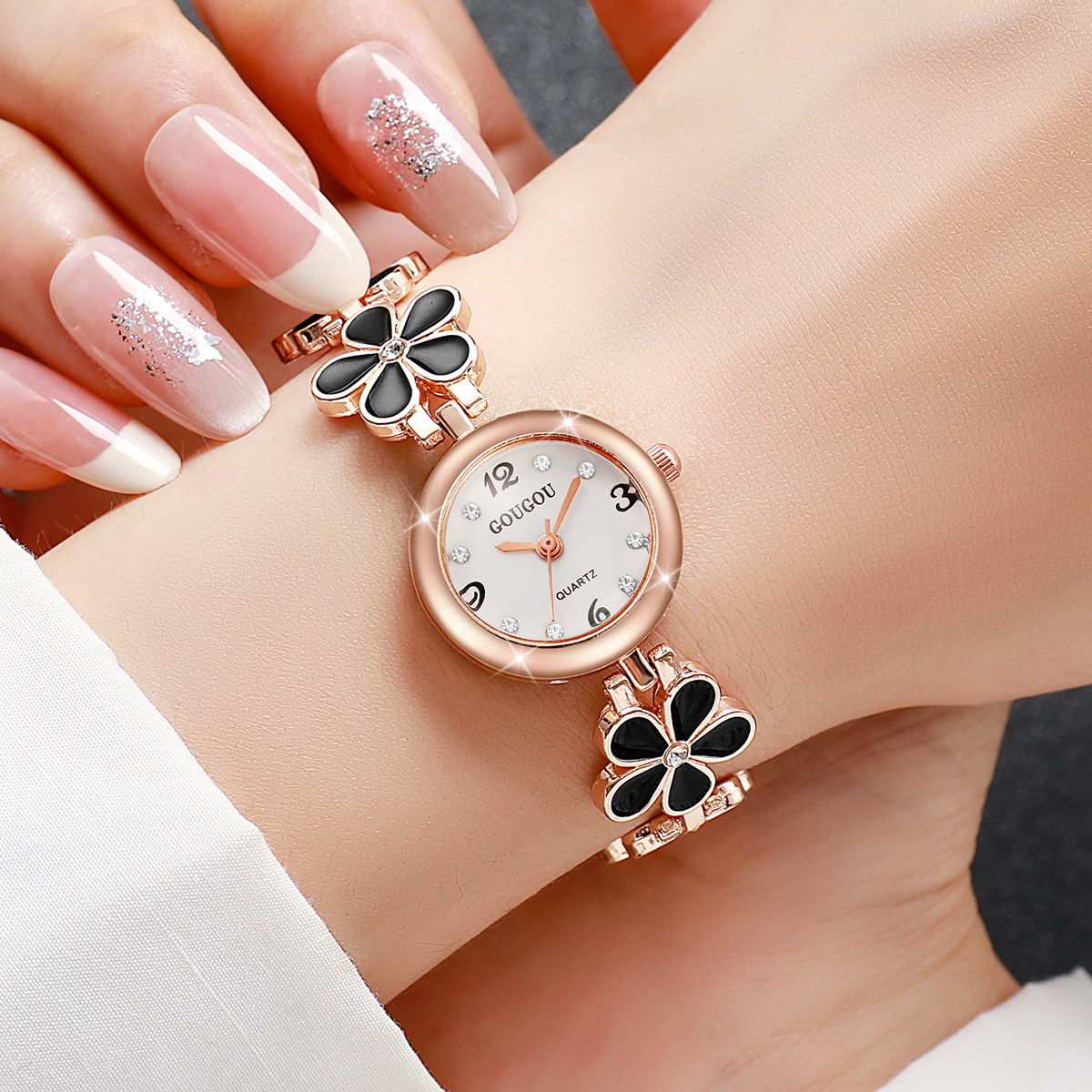 Fashion Flower Bracelet Strap  - Jewelry Diamond Watches 리뷰 및 가격