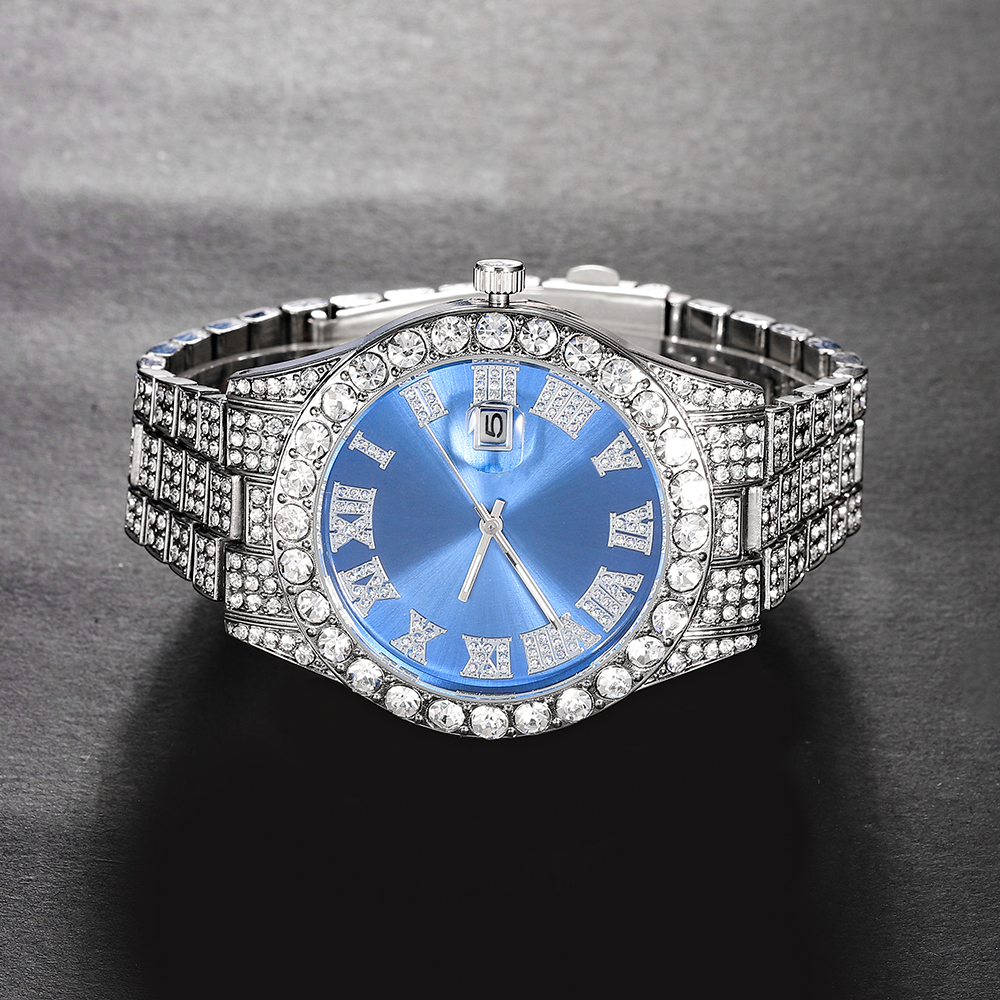New Punk Men Watch Iced Out Di - Jewelry Watches Silver 리뷰 및 가격